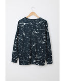 Azura Exchange Scrawl Print Long Sleeve Top with Slit - XL