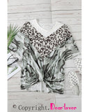 Azura Exchange Leopard Camo Twist Knot Half Sleeve T-Shirt - 3X