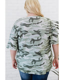 Azura Exchange Leopard Camo Twist Knot Half Sleeve T-Shirt - 3X