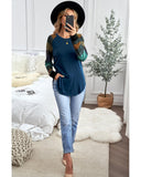 Azura Exchange Long Sleeve Navy Pullover Top - S