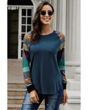 Azura Exchange Long Sleeve Navy Pullover Top - S