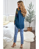 Azura Exchange Long Sleeve Navy Pullover Top - S