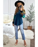 Azura Exchange Long Sleeve Navy Pullover Top - S