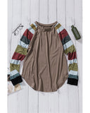 Azura Exchange Long Sleeves Brown Pullover Top - S