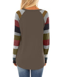 Azura Exchange Long Sleeves Brown Pullover Top - S