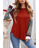 Azura Exchange Long Sleeve Color Block Pullover Top - M