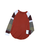 Azura Exchange Long Sleeve Color Block Pullover Top - XL