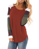 Azura Exchange Long Sleeve Color Block Pullover Top - XL