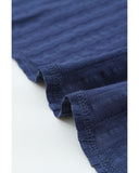 Azura Exchange Hollow-out Lace Splicing Short Sleeve Top - M