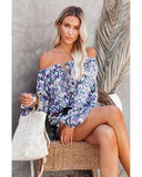 Azura Exchange Print Split Neck Blouse - XL