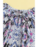 Azura Exchange Print Split Neck Blouse - XL