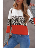 Azura Exchange Leopard Colorblock Long Sleeve Top - 2XL