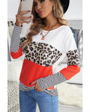 Azura Exchange Leopard Colorblock Long Sleeve Top - 2XL