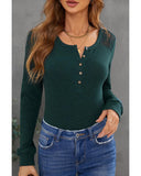 Azura Exchange Lace Back Buttoned Henley Top - XL