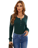 Azura Exchange Lace Back Buttoned Henley Top - XL