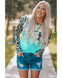 Azura Exchange Tie-dye Splicing Long Sleeve Top - M