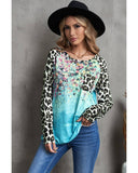 Azura Exchange Tie-dye Splicing Long Sleeve Top - M