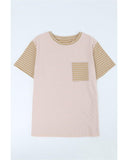 Azura Exchange Patchwork Tee with Contrast Stripes - L