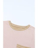Azura Exchange Patchwork Tee with Contrast Stripes - L