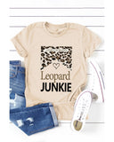 Azura Exchange LEOPARD JUNKIE Letter Heart Graphic Print T-Shirt - XL