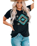 Azura Exchange Aztec Printed Crewneck Graphic Tee - S