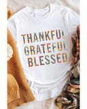 Azura Exchange Thankful Grateful Blessed Leopard Patchwork T-Shirt - L