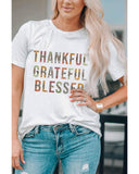 Azura Exchange Thankful Grateful Blessed Leopard Patchwork T-Shirt - M