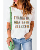 Azura Exchange Thankful Grateful Blessed Leopard Patchwork T-Shirt - M