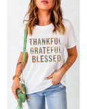 Azura Exchange Thankful Grateful Blessed Leopard Patchwork T-Shirt - M