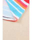 Azura Exchange Relaxed Striped Print Cold Shoulder Top - M