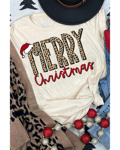 Azura Exchange MERRY Christmas Hat Print Crew Neck Graphic Tee - 2XL