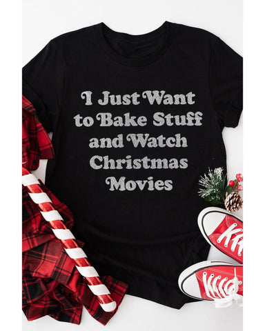 Azura Exchange Glitter Pattern Short Sleeve T-Shirt - L