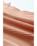 Azura Exchange Short Sleeve Rib Knit Top with Colorblock Stitching - S