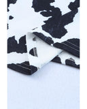 Azura Exchange Cow Print Cut out Short Sleeve Top - M