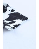 Azura Exchange Cow Print Cut out Short Sleeve Top - M