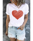 Azura Exchange Glitter Pattern Heart Print T-Shirt - M