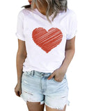Azura Exchange Glitter Pattern Heart Print T-Shirt - M