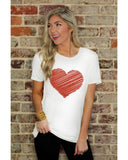 Azura Exchange Glitter Pattern Heart Print T-Shirt - M
