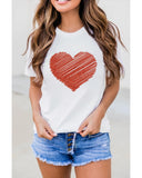 Azura Exchange Glitter Pattern Heart Print T-Shirt - M
