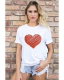 Azura Exchange Glitter Pattern Heart Print T-Shirt - M