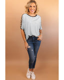 Azura Exchange Leopard Splicing O-neck Short Sleeve T Shirt - XL