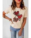 Azura Exchange Leopard Sequin Print Graphic T-Shirt - 2XL