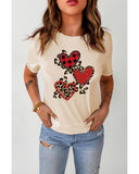 Azura Exchange Leopard Sequin Print Graphic T-Shirt - 2XL
