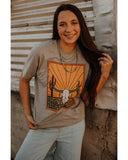 Azura Exchange Steer Skull Graphic Print T-Shirt - L