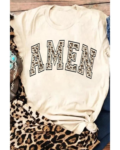 Azura Exchange Leopard Print Short Sleeve Graphic T-Shirt - S