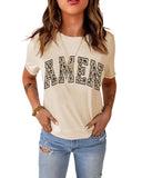 Azura Exchange Leopard Print Short Sleeve Graphic T-Shirt - S