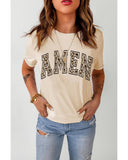 Azura Exchange Leopard Print Short Sleeve Graphic T-Shirt - S