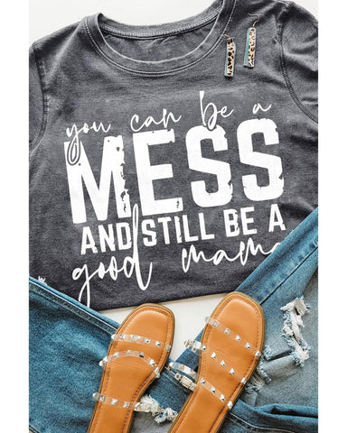 Azura Exchange Letter Print Short Sleeve Graphic Tee - S