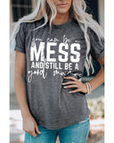 Azura Exchange Letter Print Short Sleeve Graphic Tee - S