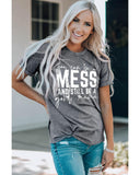 Azura Exchange Letter Print Short Sleeve Graphic Tee - S